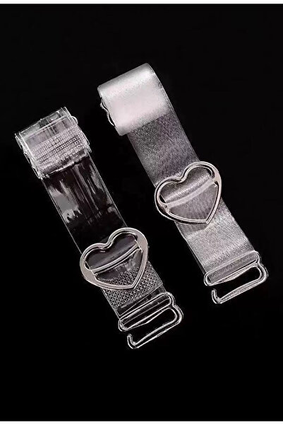 Genel Markalar Şeffaf Kalp Detaylı Ayarlanabilir Sütyen Askısı