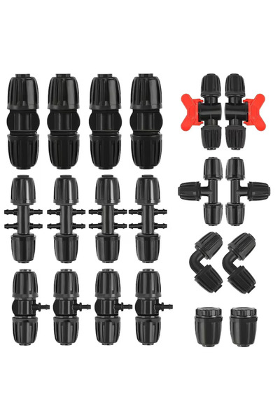 OEM Set 20 conectori pentru irigare, plastic, negru