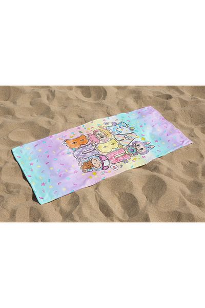 Home Cute Labubu Patterned Digital Printed Girl's Beach Bath Towel