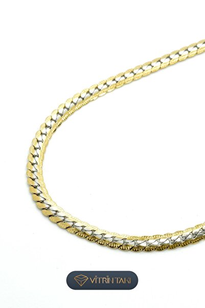 Çelik سلسلة مكسوة باللون الفضي 60 سم للرجال