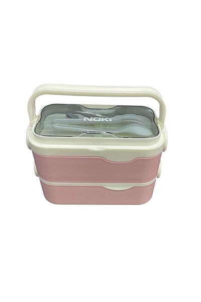 Noki Stainless Steel Nutrition Food Container Double Layer Rectangular 1350 ml