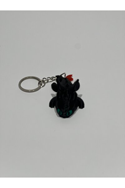 3Dklasiko Black Dragon Figure Keychain – Mini Design with Shiny Eyes