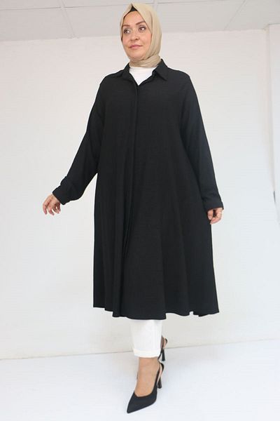 Eslina 58082 Μεγάλο Μέγεθος Πουκάμισο Mevlana Bürümcük - Μαύρο