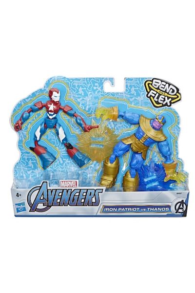 AVENGERS Set figurines Bend and Flex - Iron Patriot vs Thanos, 15 cm