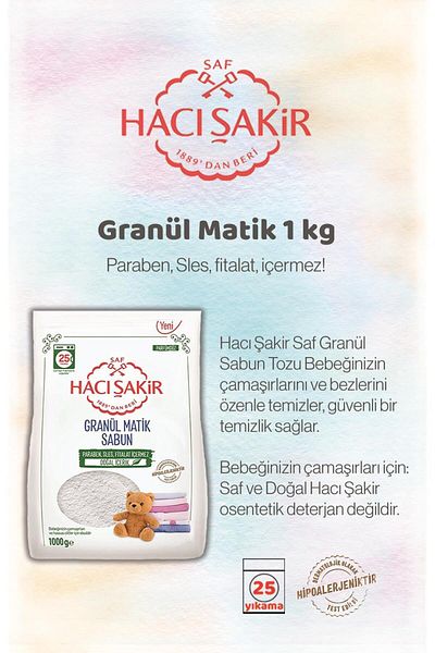 Hacı Şakir 1 kg Buy 11 Pay 9 Granules Matic Laundry Detergent and Rosie