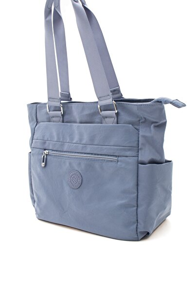 Paul Brand Geantă de mână și de umăr pentru femei, cu mai multe compartimente, din țesătură clinker, albastru, cu curele încrucișate Pbs4003