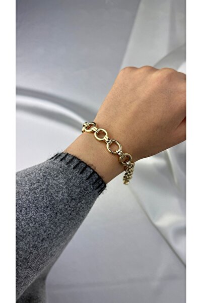 Yamaner Kuyumculuk Kalın Halka Altın Zincir Bileklik