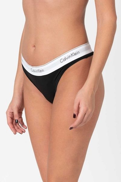 Calvin Klein Lenjerie intimă tanga din amestec de modal cu bandă cu logo, negru, L