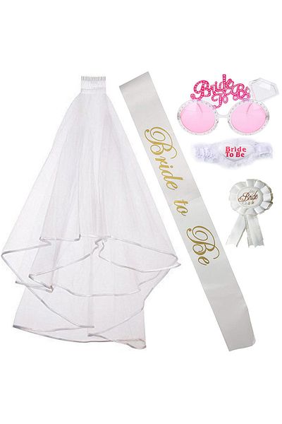 LATRAT Set 5 piese accesorii pentru mireasa Latrat, poliester, plastic, multicolor