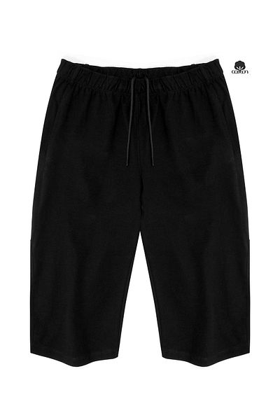 Cottonland Pantaloni capri din bumbac cu două fire JERONIMO pentru bărbați, negri