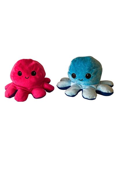 OEM Set 2 reversible octopuses with emotions, plush, 10x15