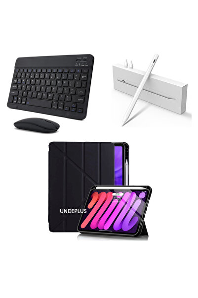 Covpor Apple Ipad Air 13inç M2/m3 Kalem Şarj Bölmeli Origami Kılıf Siyah+Klav...