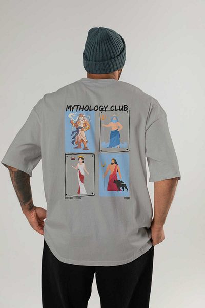 Ankhises Mythology Club 2 Back Printed Oversize T-Shirt Men Women 100% Cotton Crew Neck Tshirt