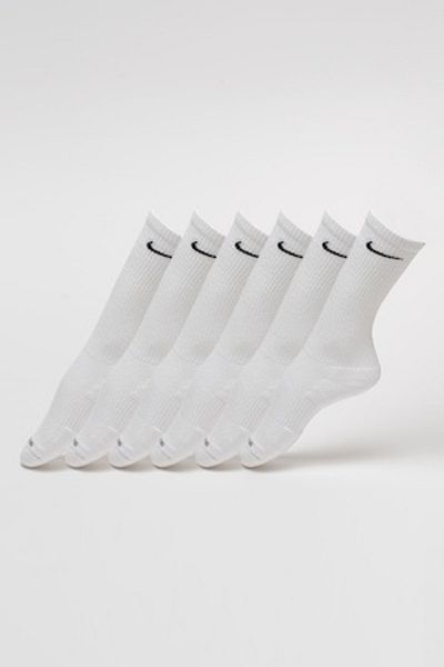 Nike , Set of long training socks made of cotton blend - 6 pairs, White, Black, XL