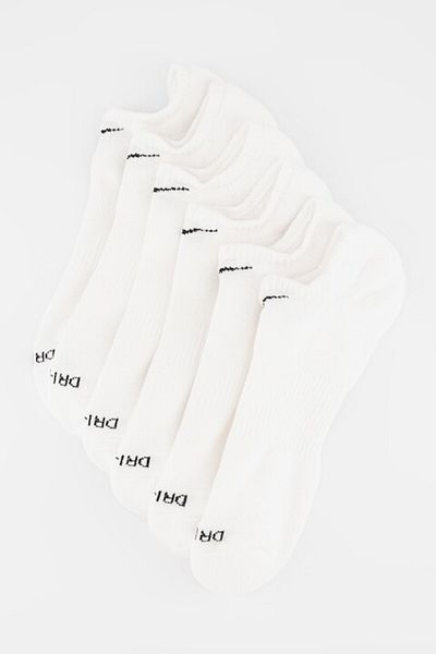 Nike , Set of very short socks with Dri-FIT for fitness Everyday Plus - 6 pairs, White, L