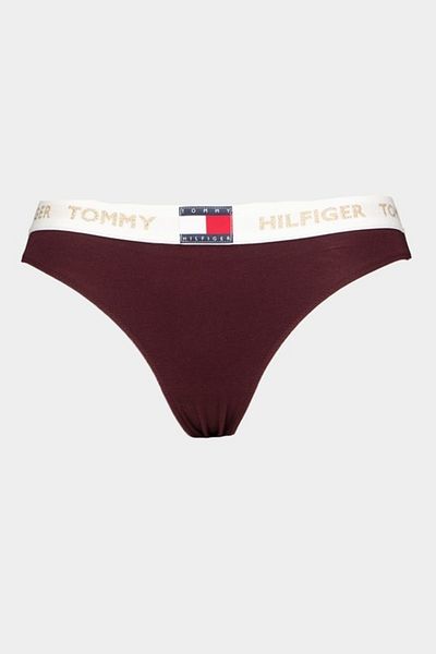 Tommy Hilfiger - Lenjerie intimă pentru femei cu bandă cu logo, alb, vișiniu, mărimea M