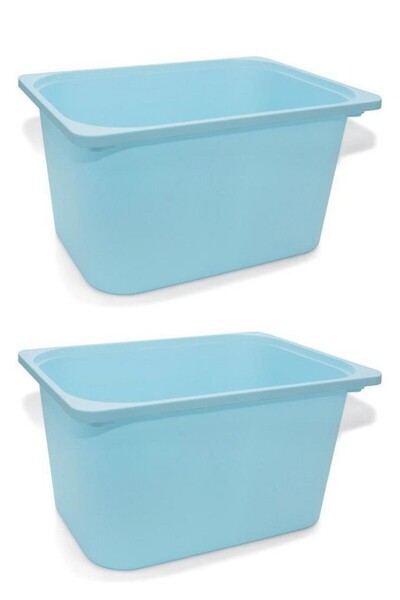 IKEA QUİCK 2 قطعة صندوق تخزين ألعاب للأطفال باللون الأزرق الفاتح مقاس 42 × 30...
