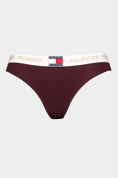 Tommy Hilfiger , Chiloti cu banda logo in talie, Alb, Visiniu, L