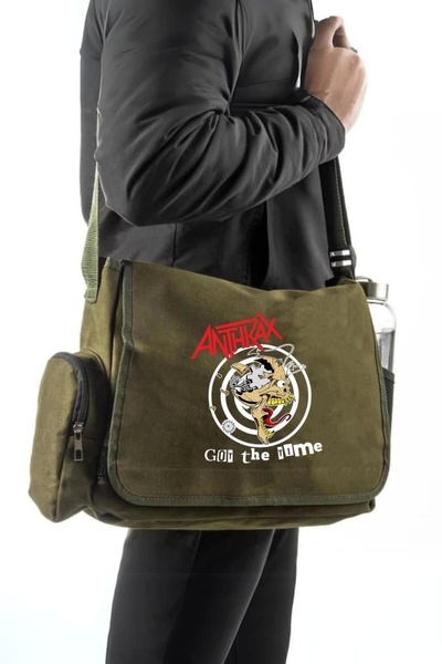 Violon حقيبة ماسنجر خضراء مطبوعة للجنسين من الجمرة الخبيثة