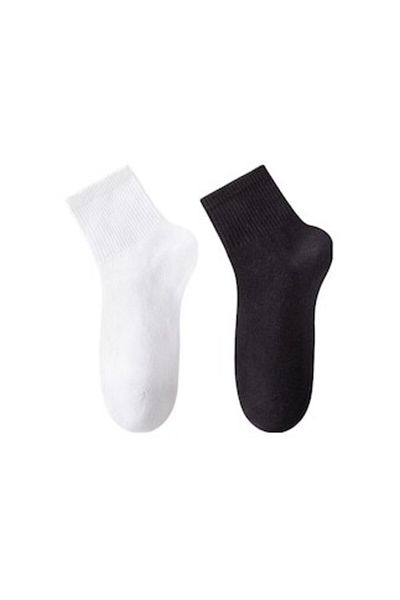 PremierPeds Set 2 pairs men's socks PremierPeds, mid-calf, cotton, sizes 38-46, white/black
