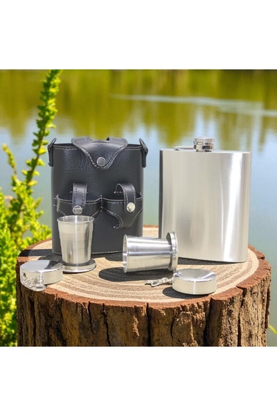 Kuzey Tacı Stainless Camping Flask and Cup Set (with Carrying Case) Vip