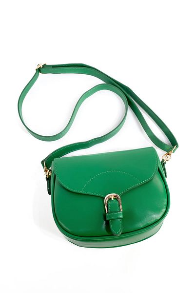 glowfit Women's Green Flap Crossbody Bag with Buckle and Belt