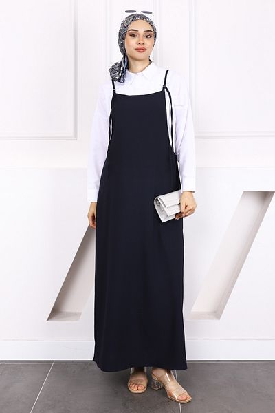 İmajButik Φόρεμα Navy Blue Hijab Gilet