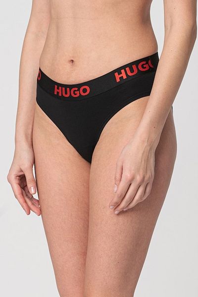 HUGO , Chiloti cu banda logo in talie Sporty, Negru, 2XL