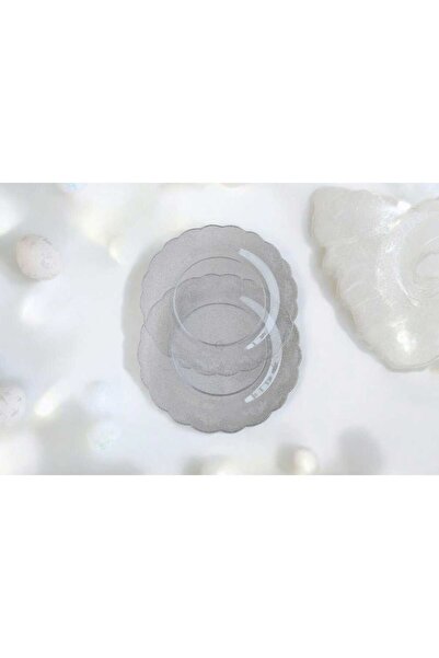 Evinizin Yardımcısı Mika Tabak& Parti Tabak&parti Mika Tabak & ŞEFFAF ĞÜMÜŞ SİMLİ 19 cm 6 adet