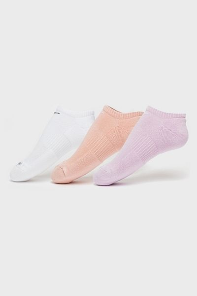 Nike , Set of unisex fitness ankle socks - 3 pairs, White, Lilac, S
