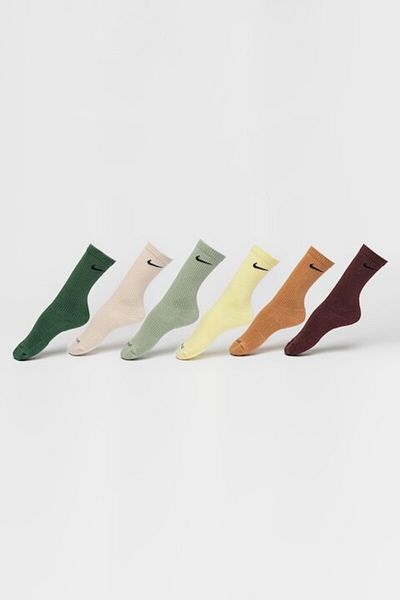 Nike Set de șosete lungi de trening din amestec de bumbac - 6 perechi, Verde pal, Cămilă, M
