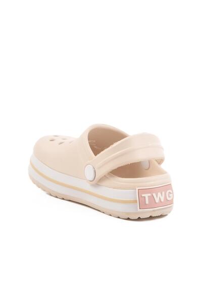 WALKWAY Twg 214 P Ecru Children's Sabo Slippers