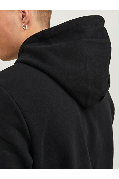 Jack & Jones Ανδρικό μαύρο φούτερ - 12137054 Παλιό λογότυπο Jjecorp Hoodie