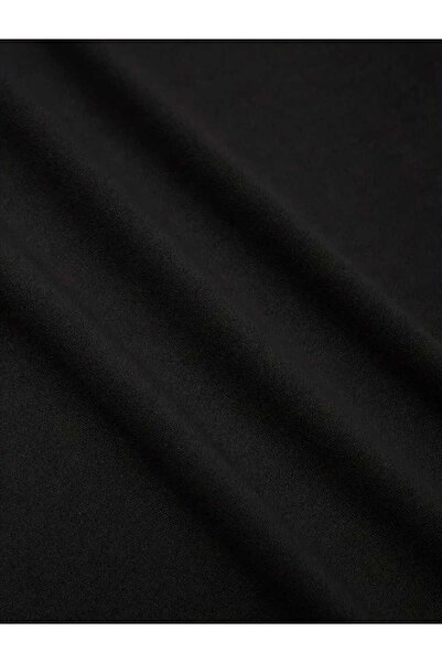 caddekombin Hanorac negru cu decolteu bisiklet cu imprimeu floral în buzunar