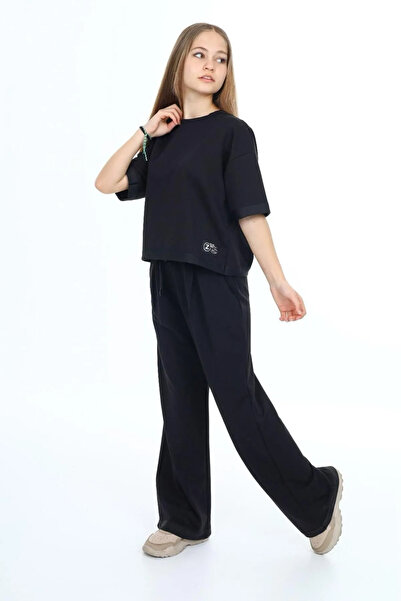 Jannock Set de trening pentru fete, 100% bumbac, supradimensionat, cu jumătat...