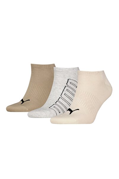 Puma , Set of unisex ankle socks, 3 pairs, Gray, Light Beige, Size 43-46