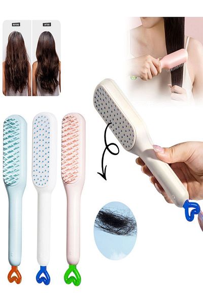 tafce Self-Cleaning Automatic Button Hair Comb Detangling Anti-Static Hair Massage Brush
