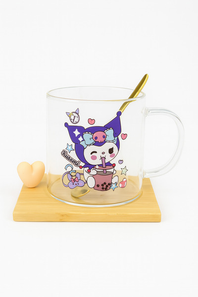 Two Two Kuromi desen Cam Bardak