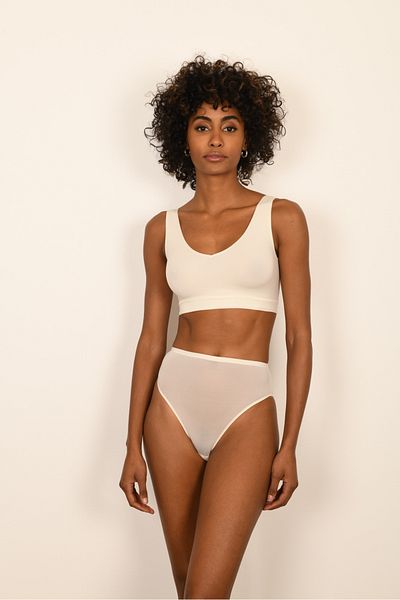 BICCA Casey Series Comfortable Removable Padded Bra Without Underwire Ecru