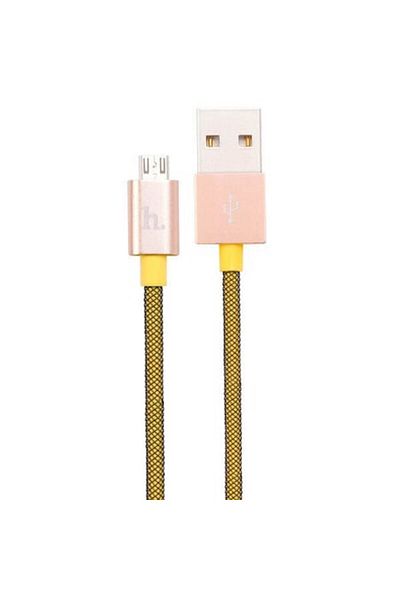 Dali Cablu de încărcare, USB A la Micro USB, ranforsat, textil, 120 cm, galben