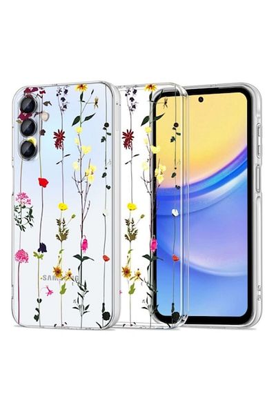 Dali Husă de protecție compatibilă cu Samsung Galaxy A55 5G, FlexAir Plus, design floral, silicon transparent