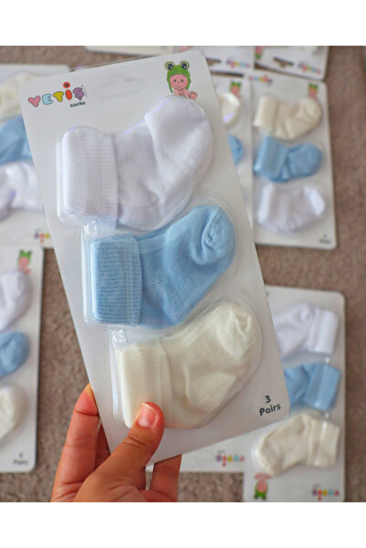 TinyAlp 3 Pack Newborn Organic Cotton Soft Baby Soft Colored Socks