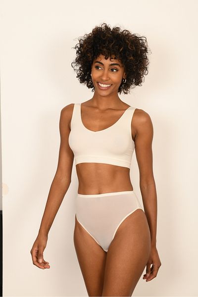 BICCA Casey Series Comfortable Removable Padded Bra Without Underwire Ecru