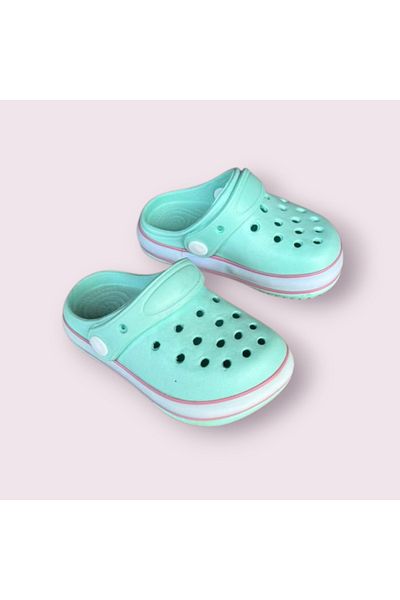AkınalBella Female Child Mint Green Light Led Sole Closed Front Slippers Sandals