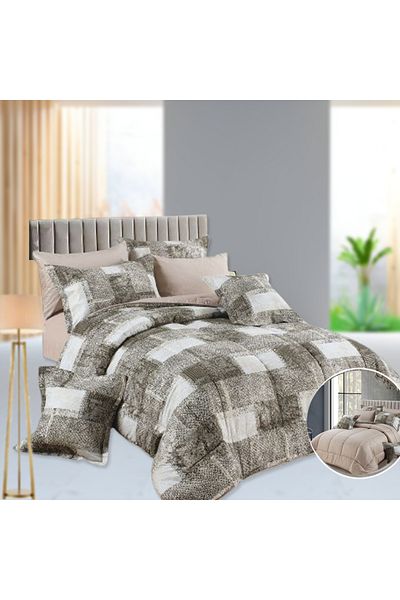 Pioneer طقم لحاف مزدوج - طقم من 6 قطع، طقم لحاف سمر فينوم قابل للغسل، 250×230 سم