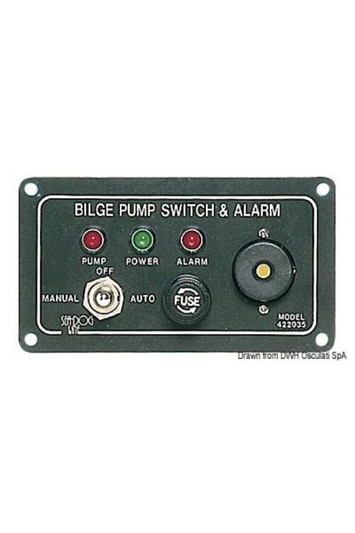 OSCULATI Comutator Panou Pompe Santina 12V cu Iluminare, Alarma si Siguranta