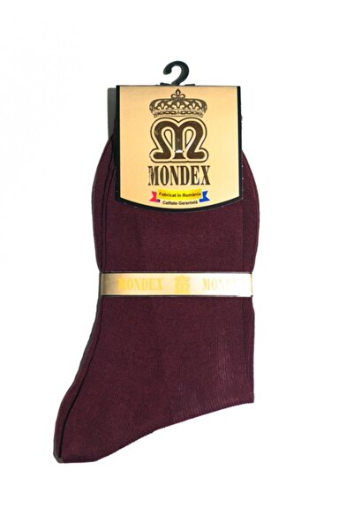 MONDEX - Elegant mercerized cotton socks for men, bordo, size 43-46