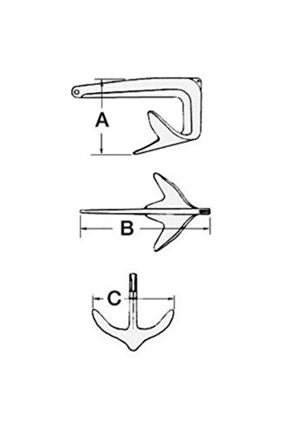 OSCULATI Trefoil Anchor AISI 316, 15 kg, Cast Steel