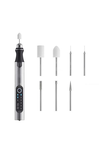 Dali Cutting and Polishing Pen with USB Type-C Charging, 5 Intensity Levels, 7 Replaceable Heads, Black
