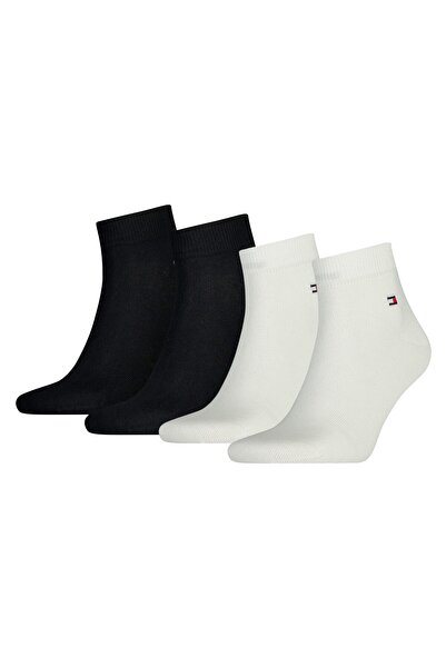 Tommy Hilfiger - Short Socks with Discrete Logo, 4 Pairs, Black, White, Size 43-46